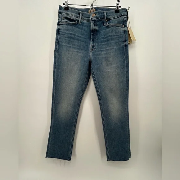 NWT $238 MOTHER Mid Rise Dazzler Ankle Fray Riding The Cliffside - Picture 2 of 9